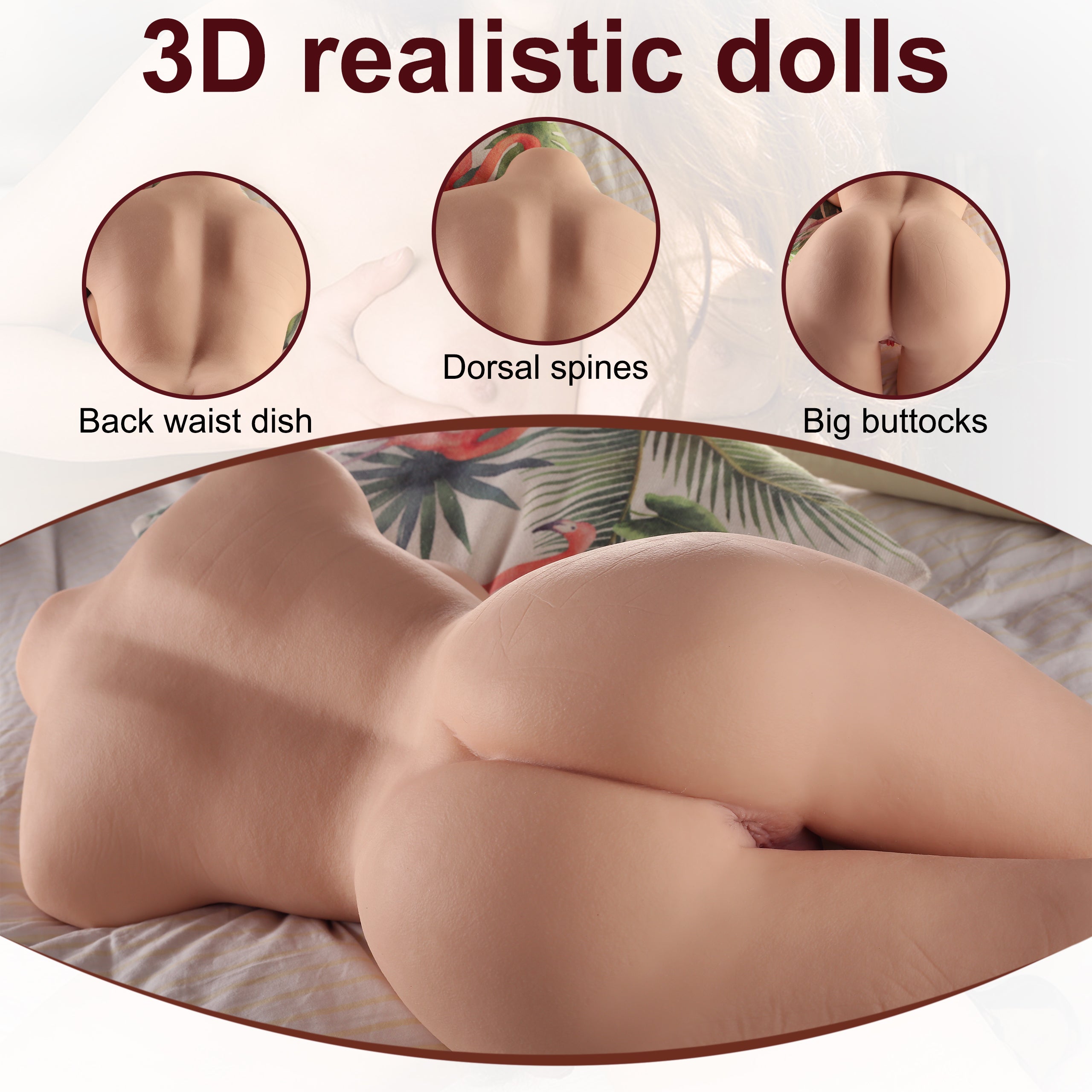 Lauren 40.8LB Life Size Sex Doll Torso Female Torso Love Dolls Realistic Big Boobs Round Hips Male Masturbator Adult Sexy Toy