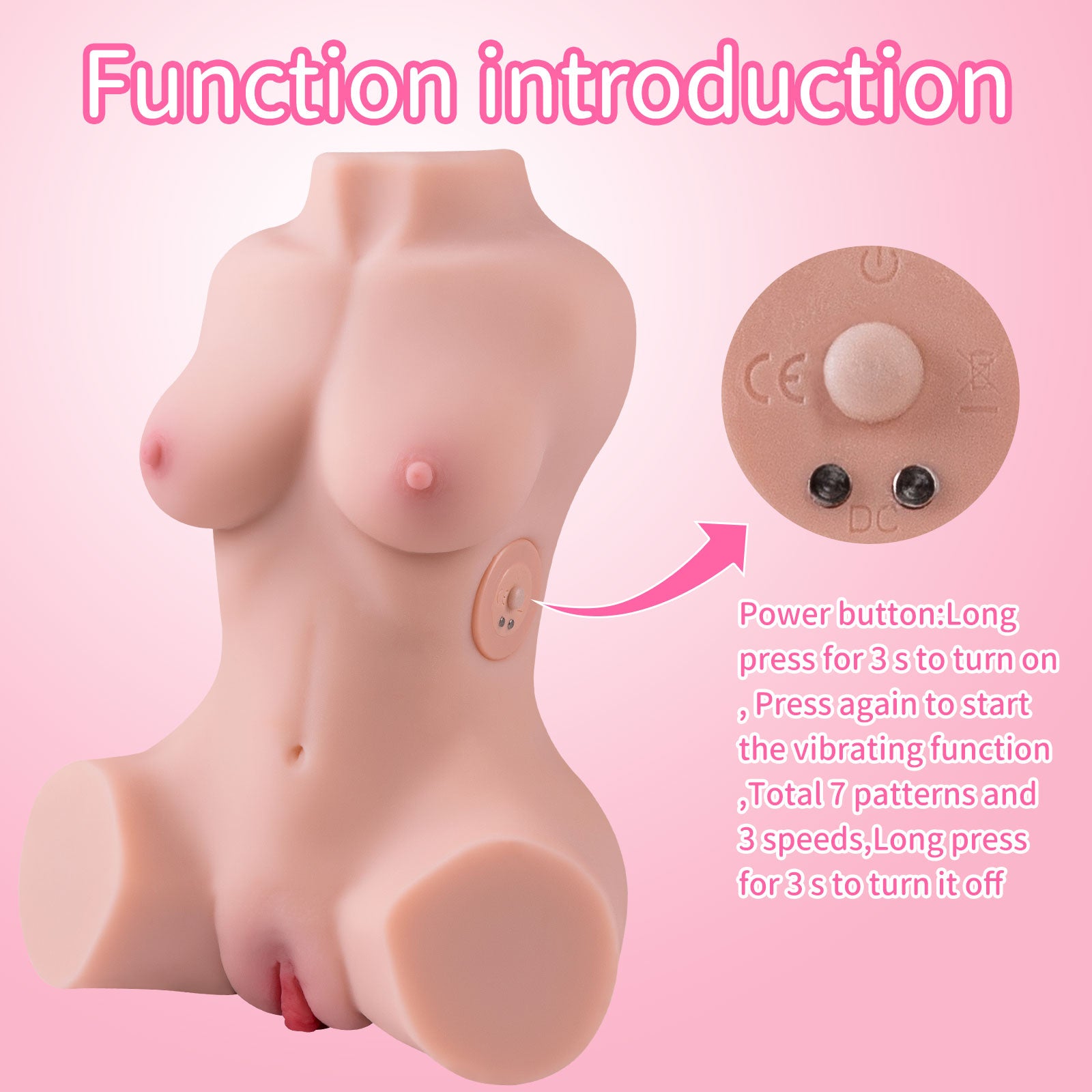 Susie Fully Automatic Sexdolls 5.29LB 3 Speeds 7 Frequencies Sucking Vibrating Sex Doll Torso Toy Female Love Dolls Male Masturbator