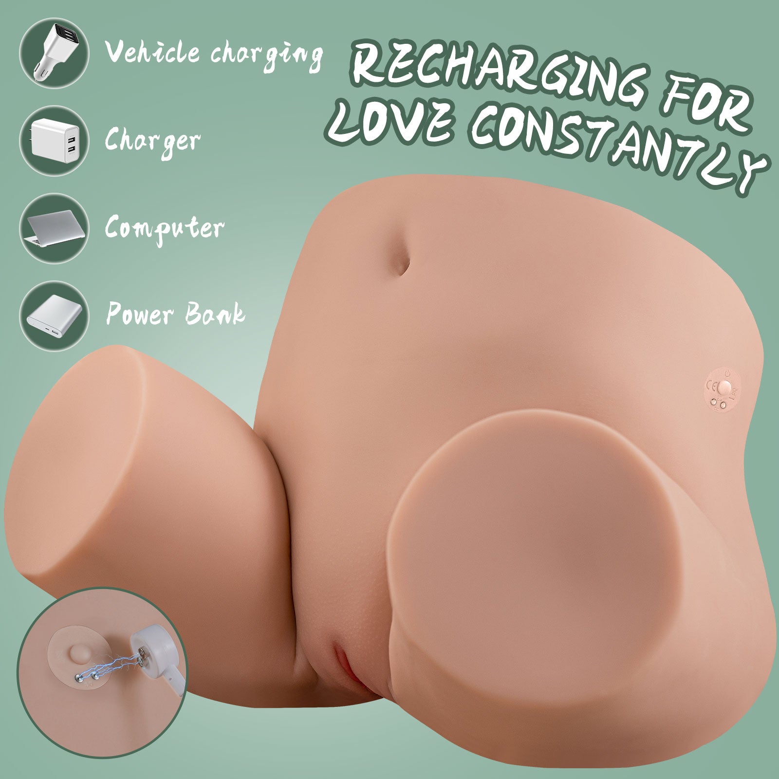 Kama 35.7LB Realistic Automatic Sucking Vibrating Female Big Ass Sex Torso Love Dolls Male Masturbator Adult Sexy Toys