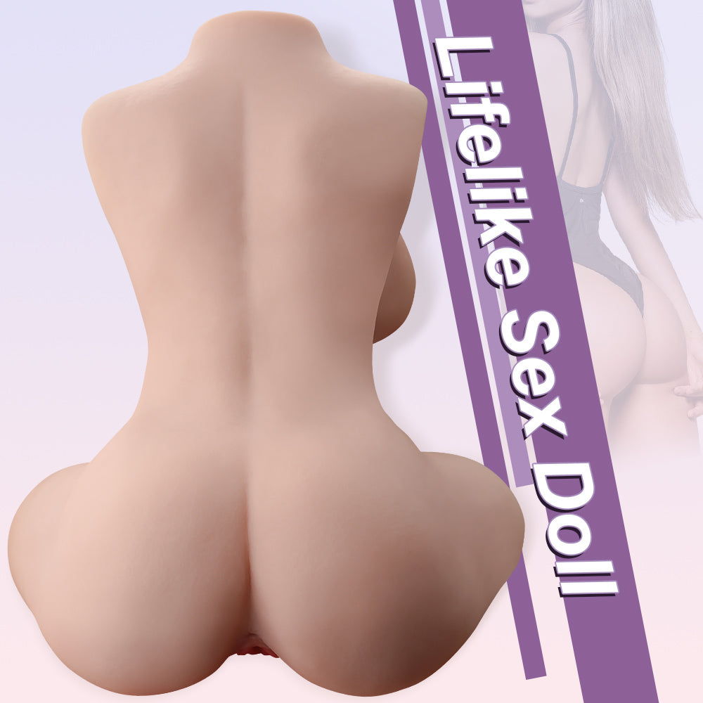 Lorraine 9.45LB Realistic Pocket Pussy Ass with Breasts Sex Doll Torso Male Masturbator