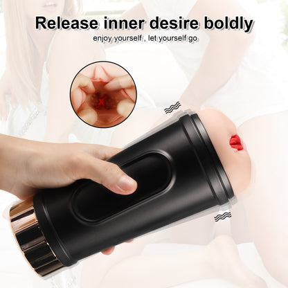 Locke Black Male Sex Toy Masturbator Vibrating Aircraft Cup