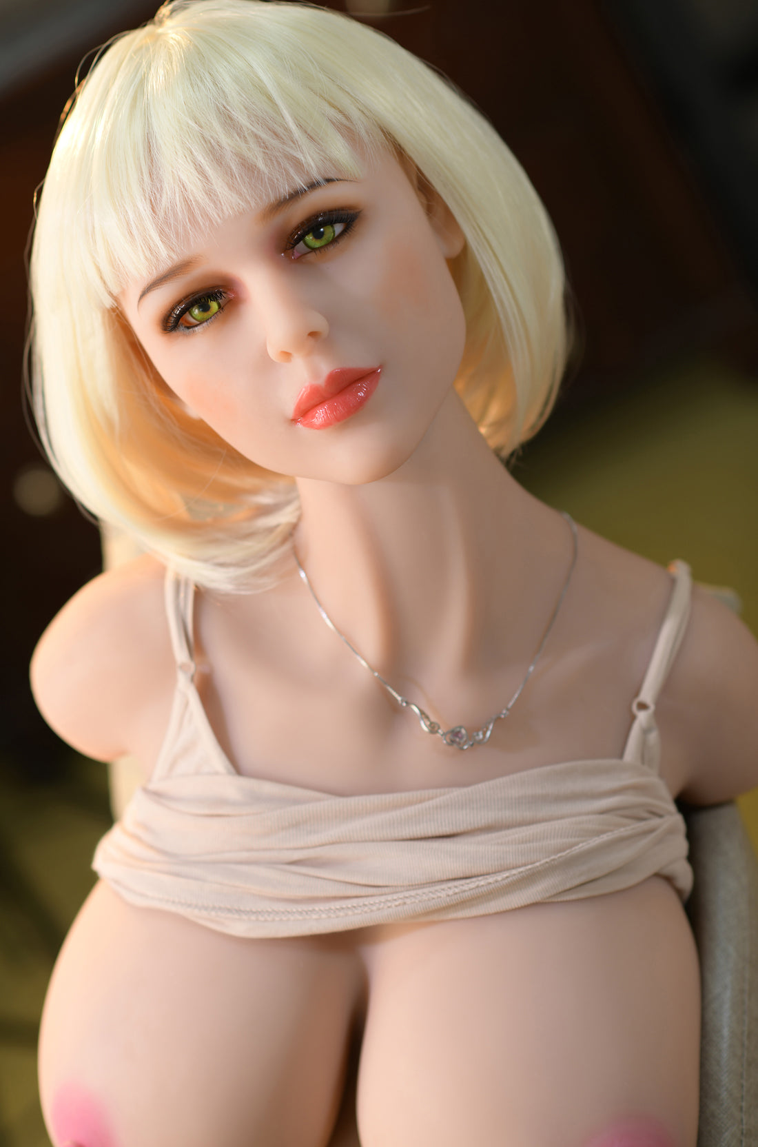 80cm White Skin Short Hair Big Breast Sex Doll Torso Love Toy Masturbator 6YE Doll