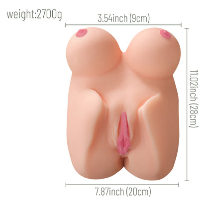 Joyce 5.95LB Lifelike Female Big Boobs Torso Sex Doll Pussy Ass Male Masturbator Adult Toy