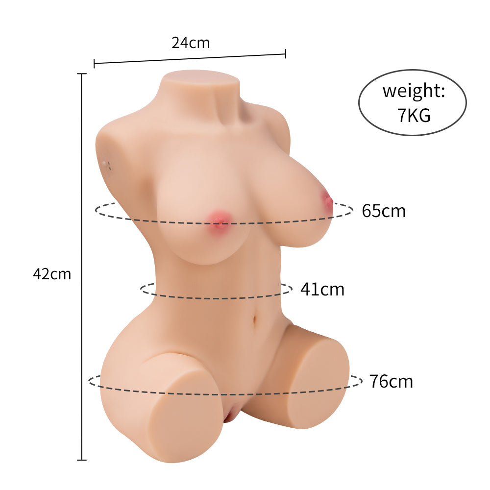 Jessie Realistic Life Size Love Doll Torso 15.14 LB Sucking Vibrating Male Masturbator Adult Sex Toys