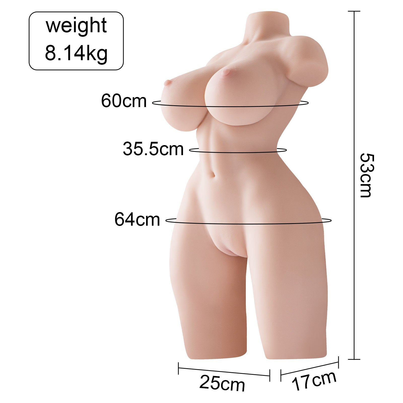 Rosman Realistic Sex Doll Torso BBW Life Size Big Boobs Booty Love Doll Real Dolls Male Masturbator Adult Sexy Toys