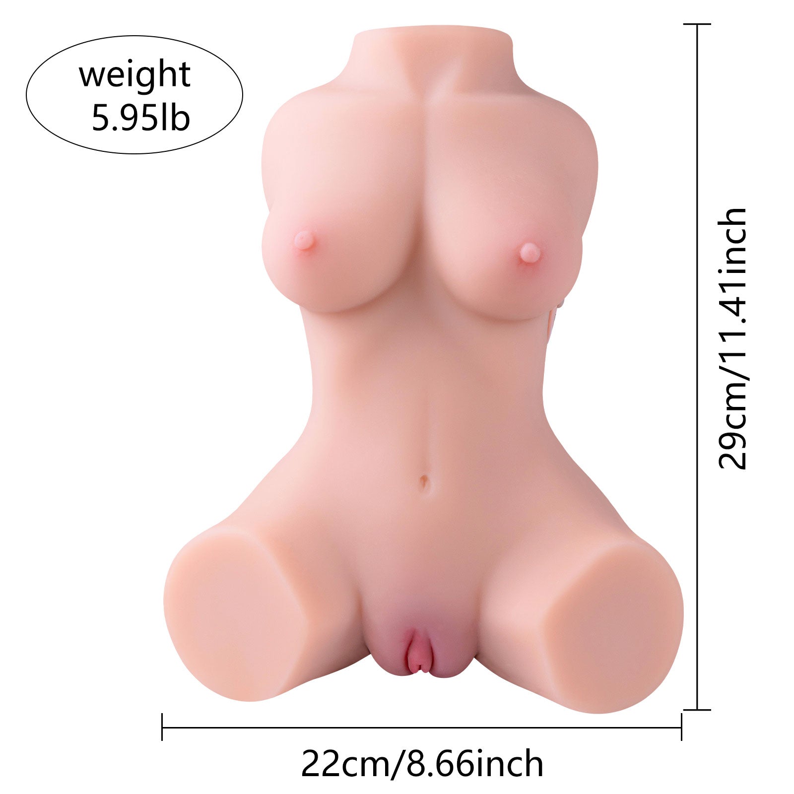 Luciana Automatic Sucking Vibrating Sex Torso 5.95LB Fully Real Love Dolls