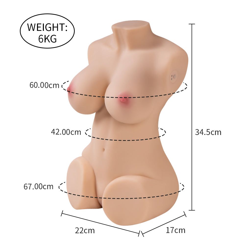 Wendy Realistic Life Size Sex Doll Torso 13.22LB Sucking Vibrating Adult Sexy Toy Male Masturbator