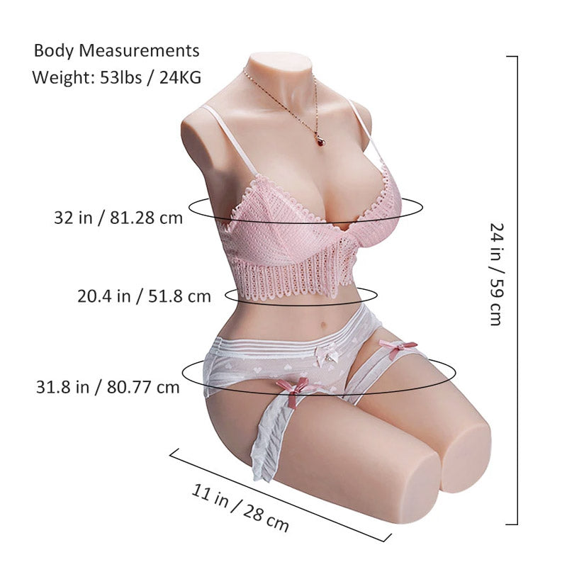 Aurora 2.0: 55.6LB Anime Sex Doll Torso with Slim Body